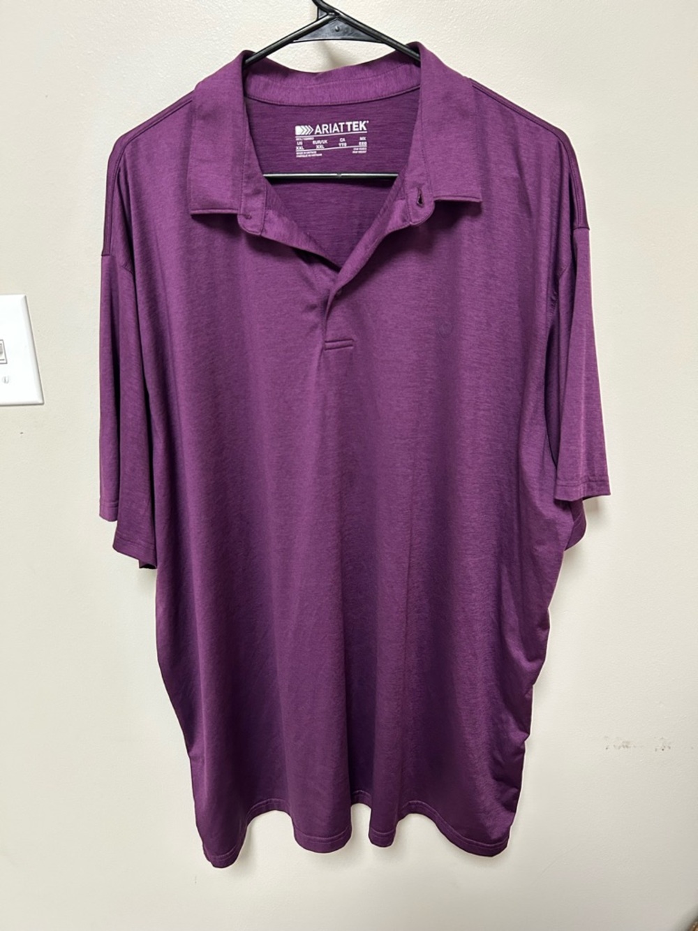 Ariat AriatTek Polo XXL Purple Golf Performance Shirt Moisture Wicking - Picture 2 of 6